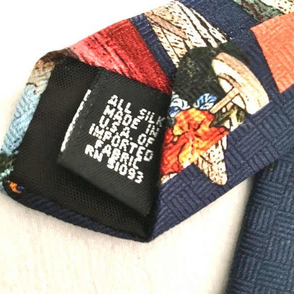 Croft & Barrow Necktie 100% Silk Tropical Blue - Picture 7 of 7